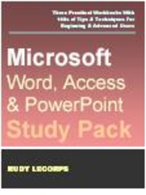 cover image of Microsoft Word, PowerPoint & Access Study Pack